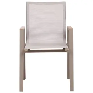 Set of 4 Garden Chairs TIANO Metal Taupe