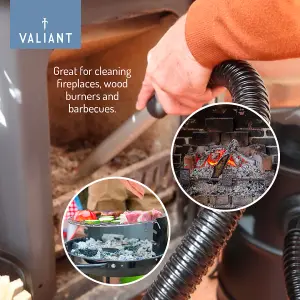 Valiant Ash Vacuum for Fireplaces, Stoves and Barbecue 1000W 20L Capacity - Black Gloss