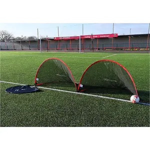 2 PACK - 180 x 110cm Pop Up Football Training Goal / Net - Portable Side Game