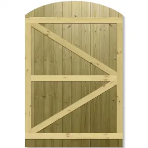 Premier Garden Supplies Pedestrian Gate 180cm (6ft) High x 120cm Wide Tongue & Groove Arch Top Fully Framed Single Swing Gate