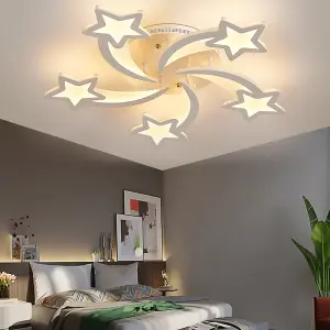 Modern 5 Head Childlike Shooting Stars LED Energy Efficient Ceiling Light Fixture Dimmable