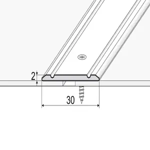 A02 930mm x 30mm 2.7mm Anodised Aluminium Flat Door Threshold Strip - Gold, 0.93m