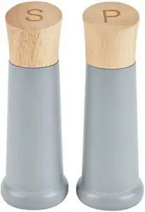 Dunelm Set Of 2 Grey Salt & Pepper Mills, Natural, Wood