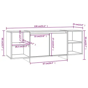 Berkfield TV Cabinet Black 130x35x50 cm Engineered Wood