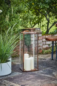 Hampton Tall Lantern in Copper H60cm W25cm