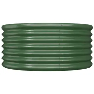 Berkfield Garden Planter Powder-coated Steel 80x80x36 cm Green