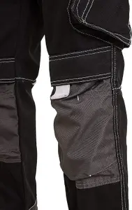 SSS Mens Work Trousers Mens Holster Pockets with Knee Pad Black Cargo Pants 40in Waist - 34in Leg.