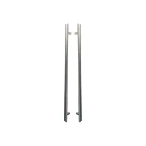 UAP Straight Square Door Pull Handle - External - 900mm - Hidden Fixings - 316 Grade Stainless Steel