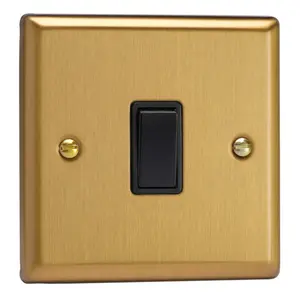 Varilight 1-Gang Intermediate 10A Rocker Switch Brushed Brass