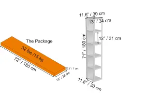 Decorotika Texas 5-tier Bookcase Shelving Unit