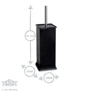 Harbour Housewares - Square Toilet Brush - Black