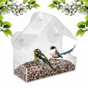 Window Bird Feeder Hanging Suctions With Glass Clear Hanging Feeders For Birds