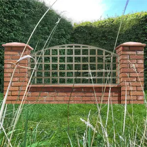 Premier Garden Supplies 7x Width: 6ft x Height: 2ft Arch Top Square Trellis Fence Topper Panel/Wall Climber Standard Design