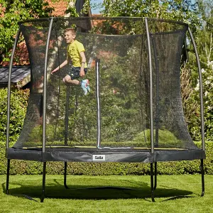 12ft Salta Black Comfort Edition Round Trampoline with Enclosure