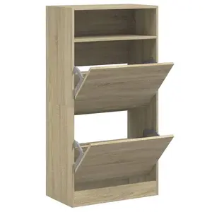 Berkfield Shoe Cabinet Sonoma Oak 60x34x116 cm Engineered Wood