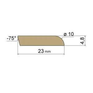 Solid Oak Flat Strip - Unfinished - 23mm - 2.44m Lengths - Pack Of 5