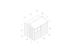 4LIFE Apex Shed 6x8 - Single Door - 2 Window