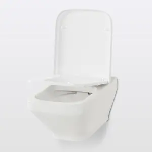 GoodHome Teesta White Wall hung Square Toilet with Soft close seat