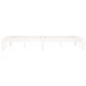 Berkfield Bed Frame White Solid Wood Pine 120x200 cm