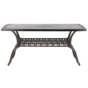 Garden Table Metal Dark Brown LIZZANO