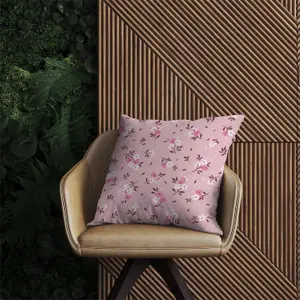 Pretty Pink Flower Pattern Outdoor Cushion 60cm x 60cm