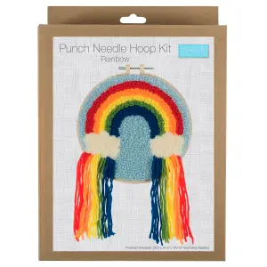 P/NEEDLE HOOP R/BOW - Punch Needle Kit: Yarn and Hoop: Rainbow - Trimits