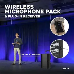 Vonyx WM55B Wireless Headset Microphone With Bodypack - UHF