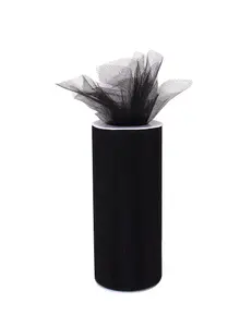 TULLE 23MX15CM - Trim: Tulle: 23m x 15cm: Black - Occasions -- Bulk