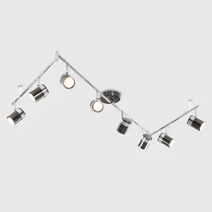 ValueLights Rosie Black Ceiling Bar Spotlight and GU10 Spotlight LED 5W Cool White 6500K Bulbs