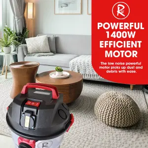 RocwooD 30L Wet And Dry Corded Vacuum Cleaner & Blower 1400W