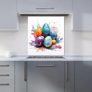 Watercolor Easter eggs Premium Glass Kitchen Splashback W600mm x H750mm