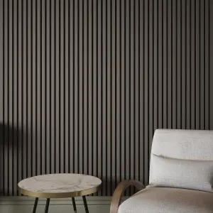 Kraus Easy Living - Alder Grey - Acoustic Slat Wall Panel (L) 240cm x (W) 60cm Single Panel - Sample Size Available