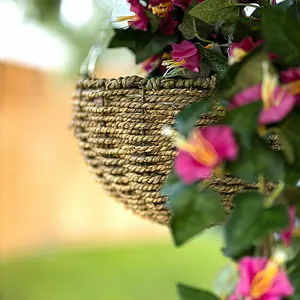 Artificial Purple Flower Hanging Basket Garden