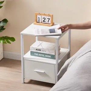 NS 1 Drawer Bedside Table White