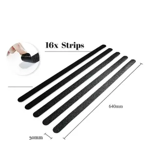 Non Slip Strips for Stairs - Black 64cm x 3 cm (16x pack)