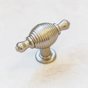 70x26mm Brushed Nickel Reeded Knob