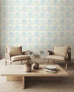 Hoopla Walls Seaweed Garden Soft Blue Smooth Matt Wallpaper