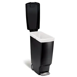 Simplehuman 40L Plastic Slim Pedal Bin Black