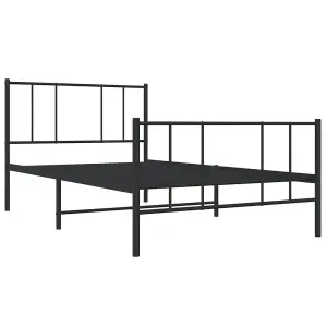 Berkfield Metal Bed Frame with Headboard and Footboard Black 80x200 cm