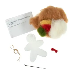 N/FELTING G/BREAD MAN - Needle Felting Kit: Christmas: Gingerbread Man - Trimits