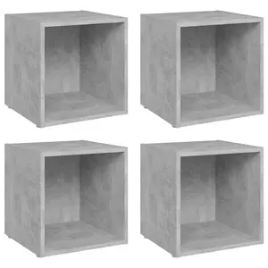 Berkfield TV Cabinets 4 pcs Concrete Grey 37x35x37 cm Engineered Wood