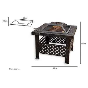 Square Garden Fire Pit with Poker