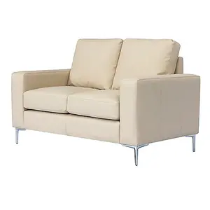 Baltic Faux Leather 2 Seater Sofa In Ivory