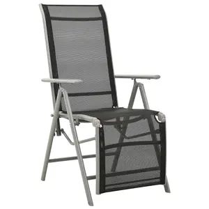 Berkfield Reclining Garden Chair Textilene and Aluminium Silver