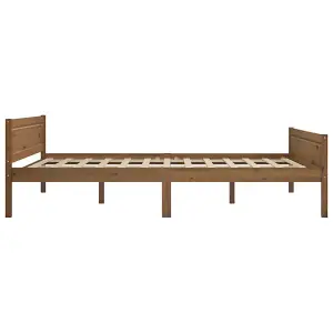 Berkfield Bed Frame Solid Pinewood Honey Brown 120x200 cm