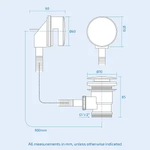 Nes Home Round Click Clack Sprung Bath Waste with Overflow