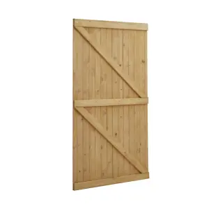 Garden Gate Pine Wood Outdoor Side Opening Gate H 183 cm