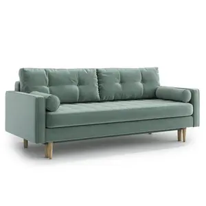 Jacquelyn 4 Seater Velvet Made to Order Sleeper Riviera Light Green