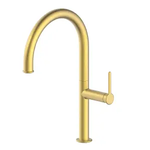 Astini Usk Brushed Brass 435 Single Lever Kitchen Mixer Tap