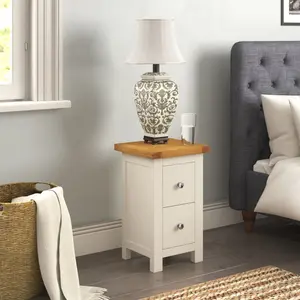 Gerry 2 Drawer Bedside Table Off-White